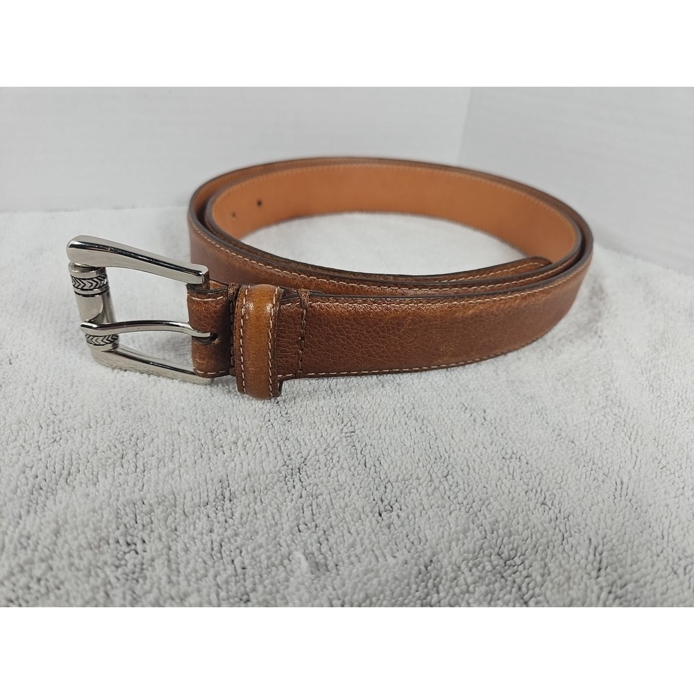 Martin Dingman Tumbled Glove‎ Leather Belt 42 Brown Handmade In The USA Nice!!!